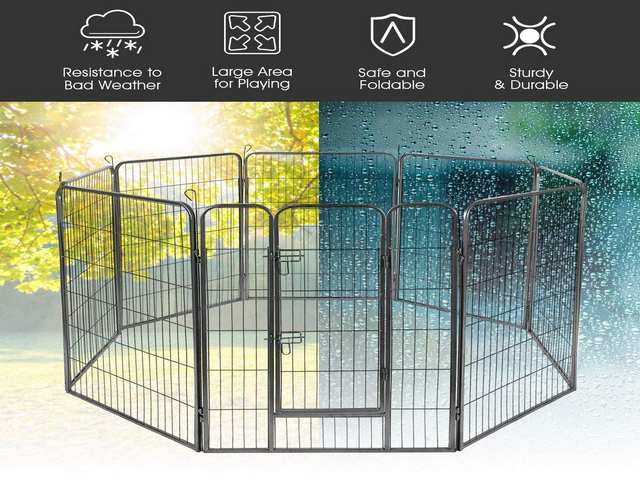 40 Dog Fence with Door, 168 Panels Dog Playpen for Outside Large Dogs, Portable Pet Playpen