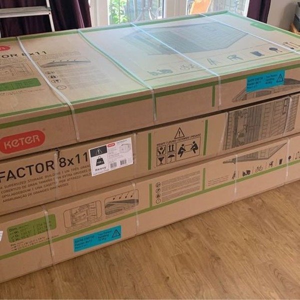 Traditional plastic storage shed 2.5m wide x 3m deep