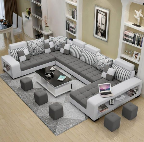 Alemanno 142″ Wide Microfiber/Microsuede Corner Sectional