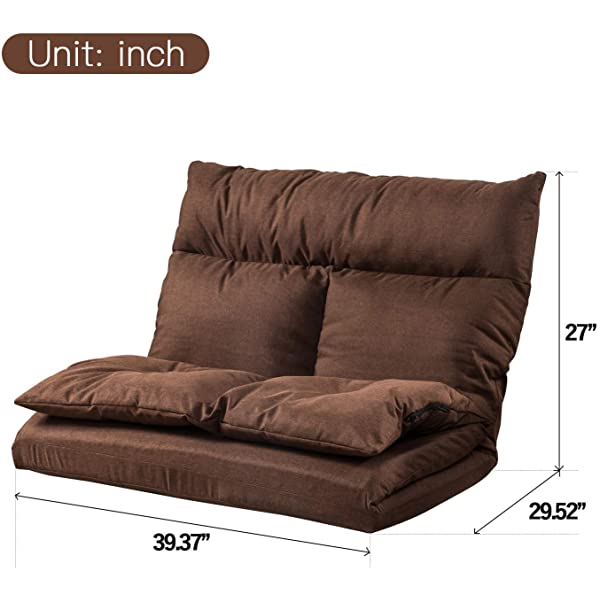 Harper&Bright Designs Folding Lazy Sofa Floor Chaise Lounge Chair Futon with Back Support, Beige