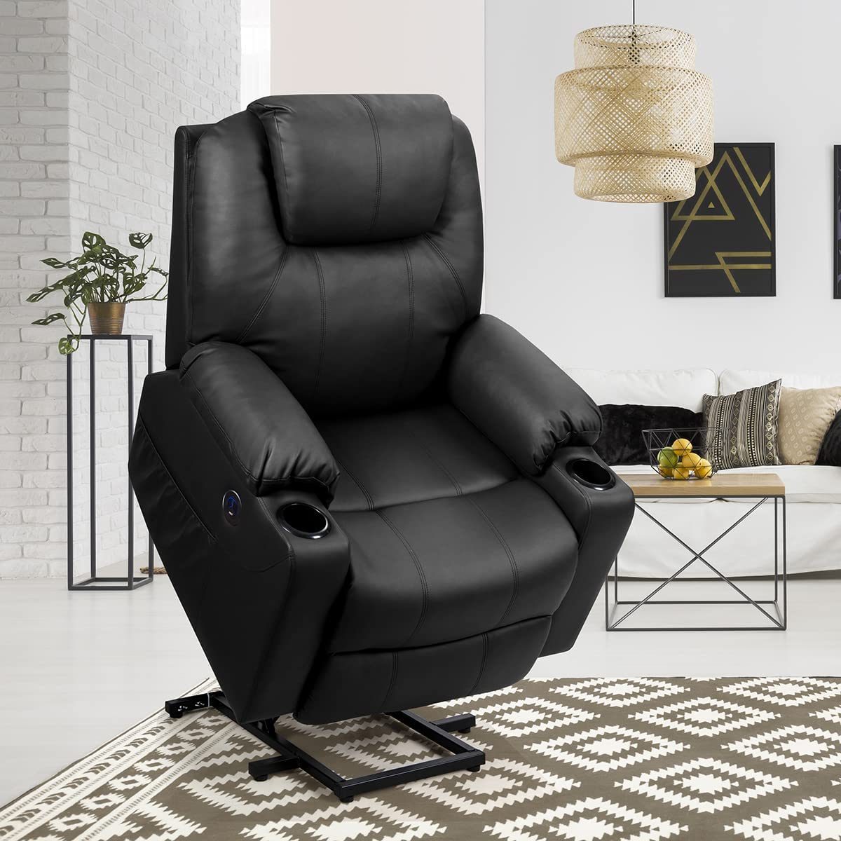 Faux Leather Power Lift Recliner Chair with Massage and Heating Functions