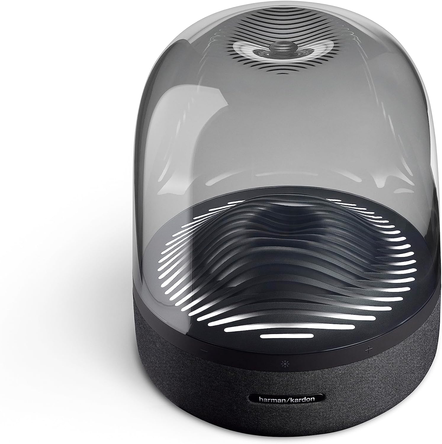 Harman Kardon Aura, Portable Bluetooth Speaker with 360-Degree Audio and Ambient Light, in Black