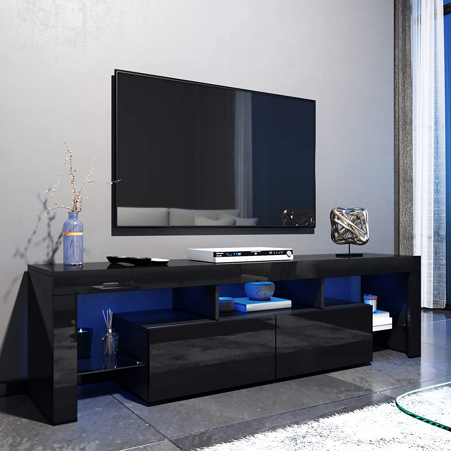 LED TV Cabinet Modern White Gloss TV
