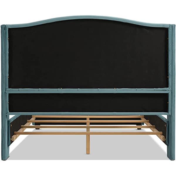 Jennifer Taylor Home Marcella Collection Queen Wingback Tufted Hand-Applied Nail Heads Upholstered Bed, Antique White Antique White Queen