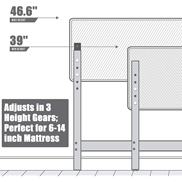 Amerlife Queen Bed Frame Upholstered Platform Bed with Adjustable Headboard - Button Tufted Mattress Foundation with Wooden Slat Support/No Box Spring Needed/Easy Assembly (Beige) Queen Beige