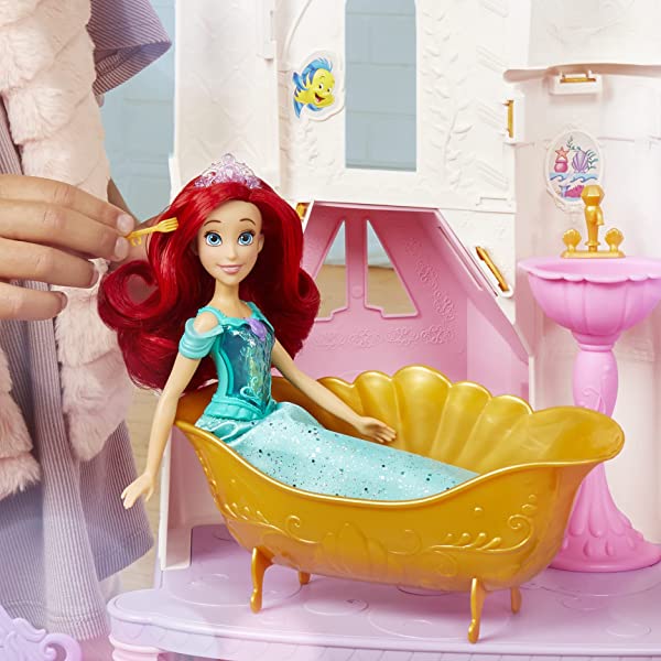 Disney Princess Ultimate Celebration Castle, 4 Feet Tall Doll House with Furniture and Accessories, Musical Fireworks Light Show, Toy for Girls 3 and Up