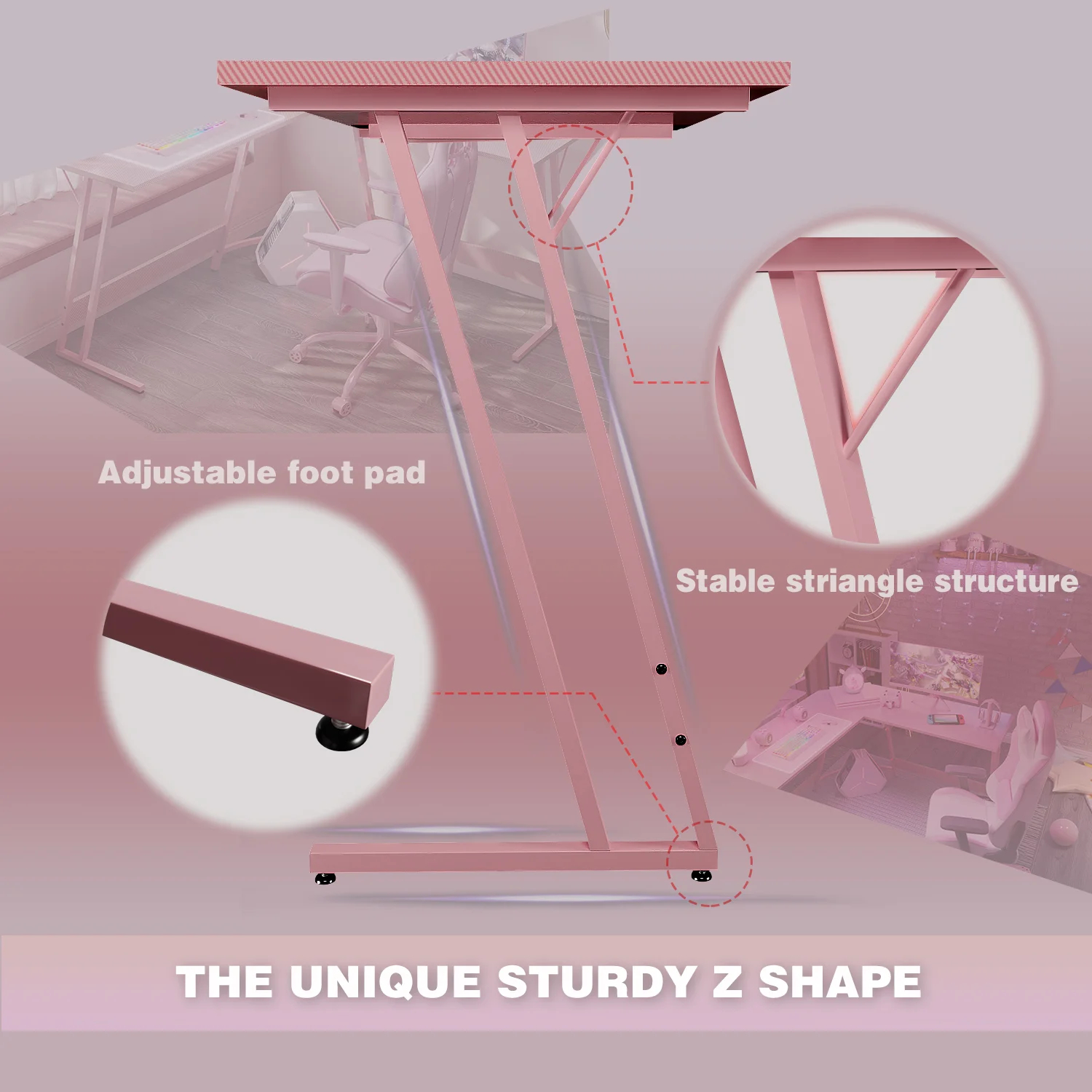Sherri L- Shaped Gaming Desk