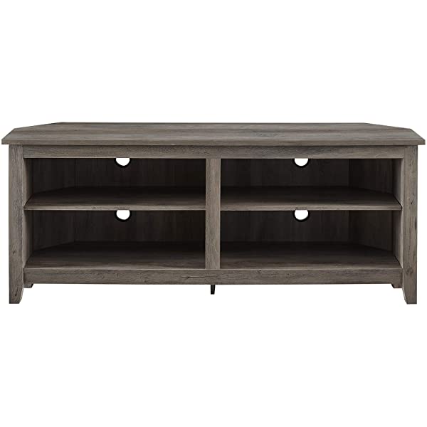 Walker Edison Wren Classic 4 Cubby TV Stand for TVs up to 65 Inches, 58 Inch, Black Black 58 InchTV Stand