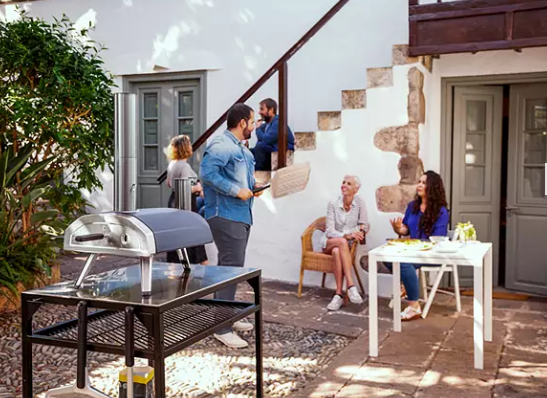 Portable Outdoor Pizza Oven, Black Silver