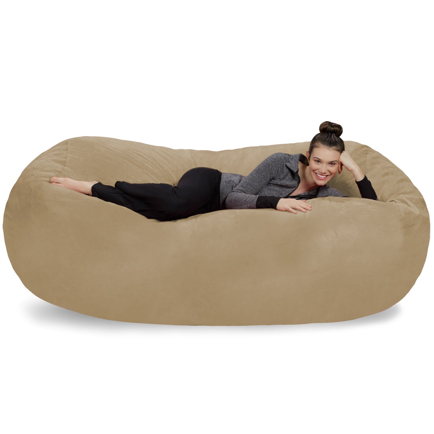【Furniture】Sofa Sack - Plush Bean Bag Sofas with Super Soft Microsuede Cover - XL Memory Foam Stuffed Lounger Chairs