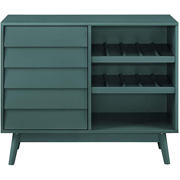 Walker Edison Charlotte Classic Glass Door Storage Buffet, 52 Inch, Espresso Espresso 52 Inch