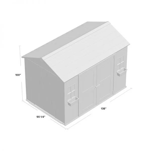 11 ft. W x 7.5 ft. D Plastic Storage Shed