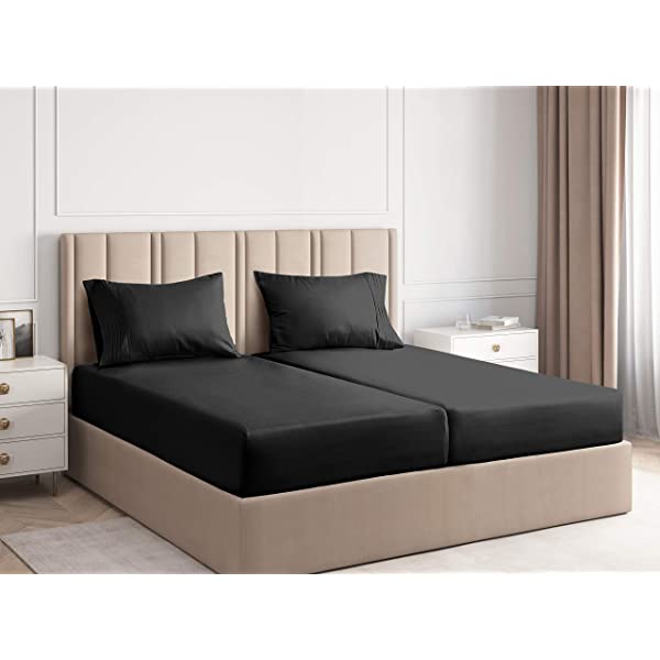 Queen Size Sheet Set - 4 Piece - Hotel Luxury Bed Sheets - Extra Soft - Deep Pockets - Easy Fit - Breathable & Cooling Sheets - Wrinkle Free - Comfy – Dark Grey Bed Sheets - Queens Sheets – 4 PC Queen Grey