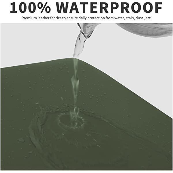 Easy-Going PU Leather Recliner Sofa Slipcovers, Waterproof Stretch Sofa Covers, 8 Pieces Stretch Furniture Protector, Elastic Strap Shield Pets Kids Children Cats Dogs Beige