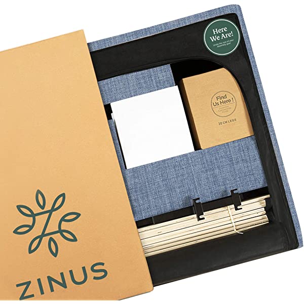 ZINUS Lottie Upholstered Platform Bed Frame / Mattress Foundation / Wood Slat Support / No Box Spring Needed / Easy Assembly, Grey, Queen Grey Queen Standard