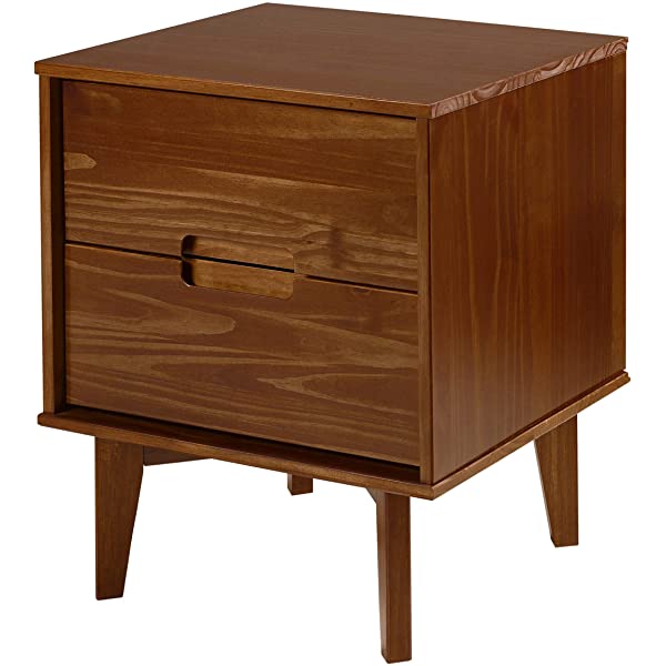 Walker Edison Mid Century Modern Grooved Handle Wood Dresser Bedroom Storage Drawer Organizer Closet Hallway, 6 Drawer, Caramel Caramel 1 pack 6 Drawer