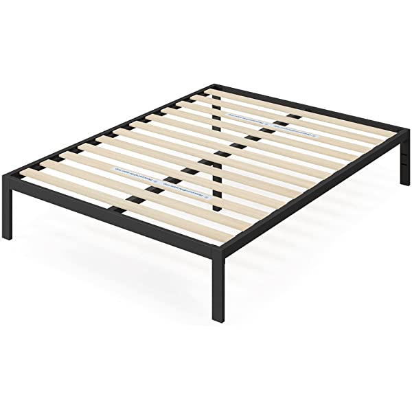 ZINUS Mia Metal Platform Bed Frame / Wood Slat Support / No Box Spring Needed / Easy Assembly, Black, Full Standard Full Black
