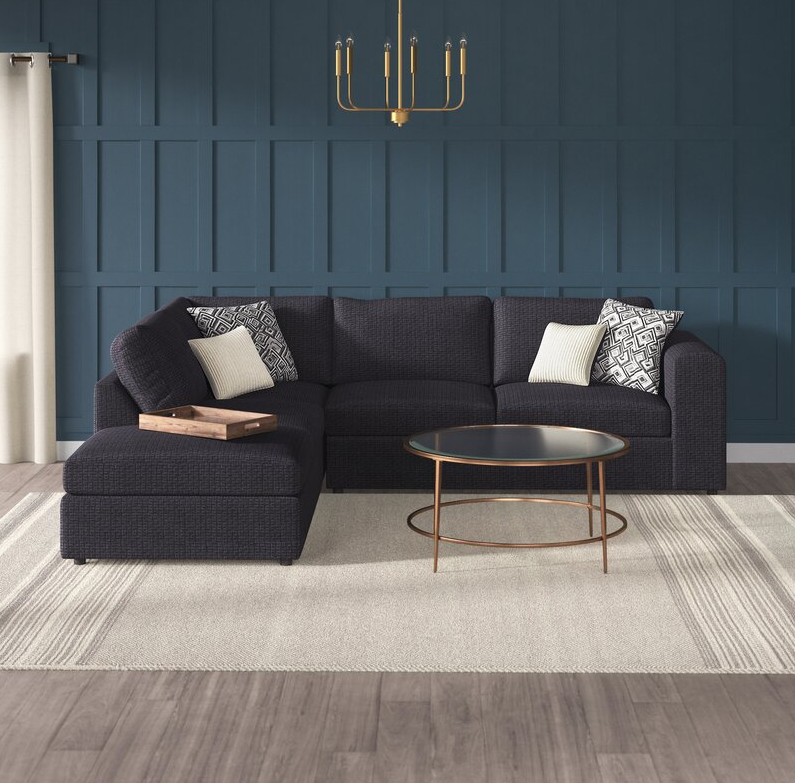 Isaacs 112″ Wide Left Hand Facing Sofa & Chaise