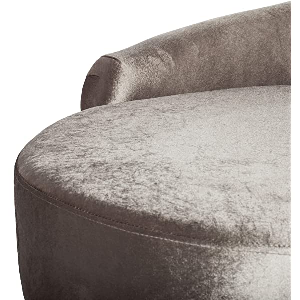 Safavieh Couture Home Evangeline Modern Glam Champagne Velvet and Black Parisian Sofa Champagne/Black