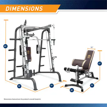 Marcy Smith Cage Workout Machine Total Body Training Home Gym System with Linear Bearing