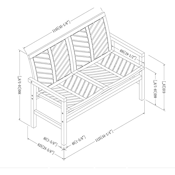 Walker Edison 5 Person Outdoor Wood Chevron Patio Furniture Dining Set Table Chairs Bench All Weather Backyard Conversation Garden Poolside Balcony, 4 Piece, Brown Brown 4 Piece Dining Set