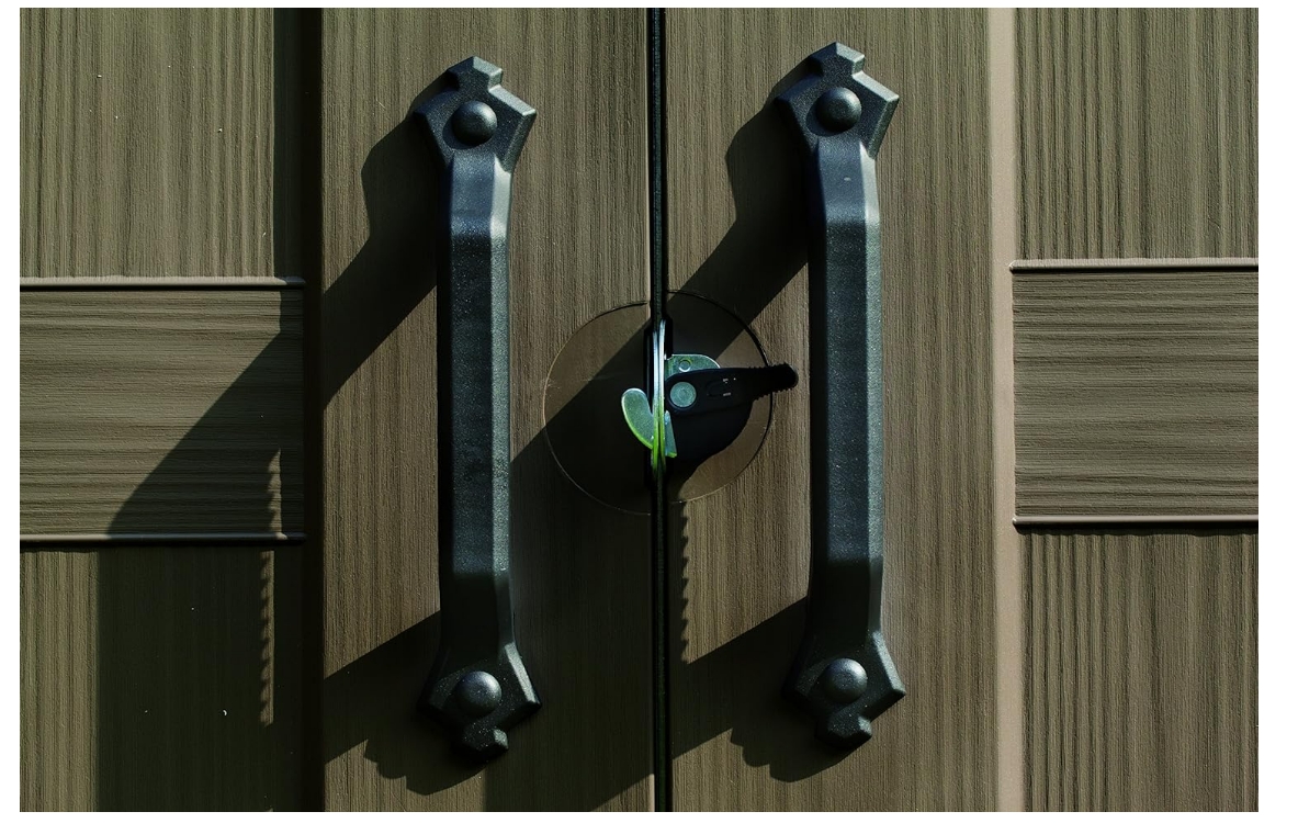 Keter Factor 8 x 6 ft Outdoor Storage Shed, Beige/Brown