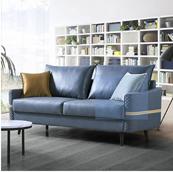 Mishangou 72-inch sofa, medieval 3-person tufted two-seater sofa