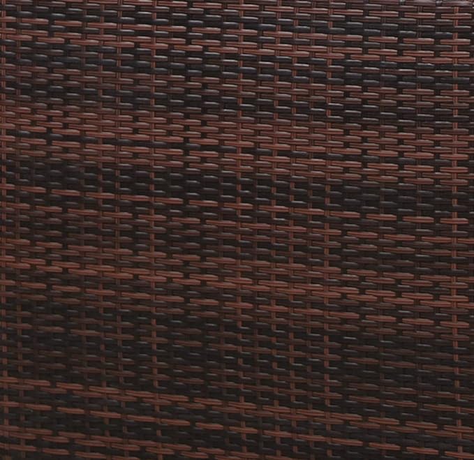 EVRE California Brown Outdoor Rattan Garden Furniture Conversation Set with Handwoven PE Wicker Sectional Sofa Glass Top Table Cushions for Patio Deck Conservatory