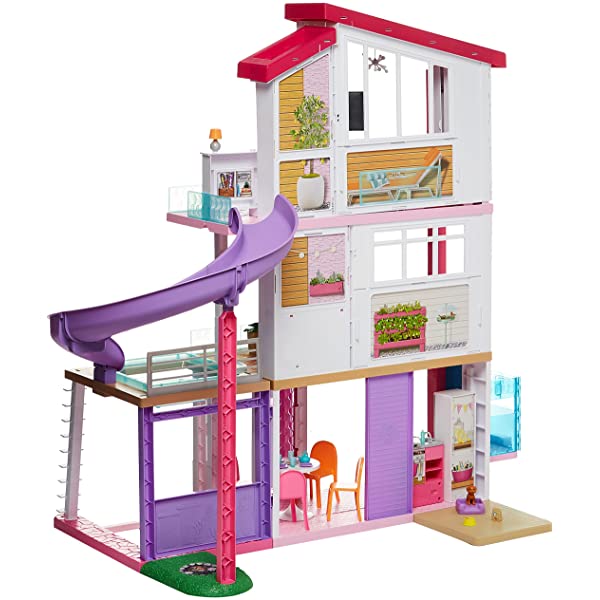 Barbie Dreamhouse Dollhouse with Wheelchair Accessible Elevator, Pool, Slide and 70 Accessories Including Furniture and Household Items, Gift for 3 to 7 Year Olds