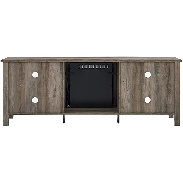 Walker Edison Wren Classic 4 Cubby TV Stand for TVs up to 65 Inches, 58 Inch, Black Black 58 InchTV Stand