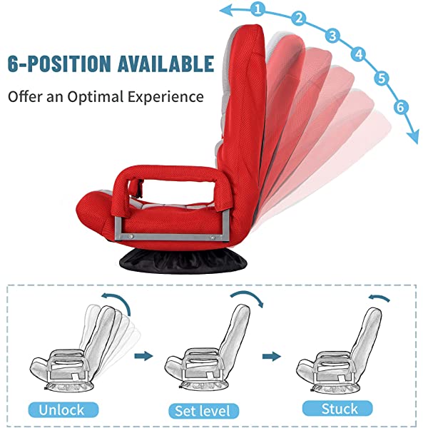 Harper&Bright Designs Folding Lazy Sofa Floor Chaise Lounge Chair Futon with Back Support, Beige