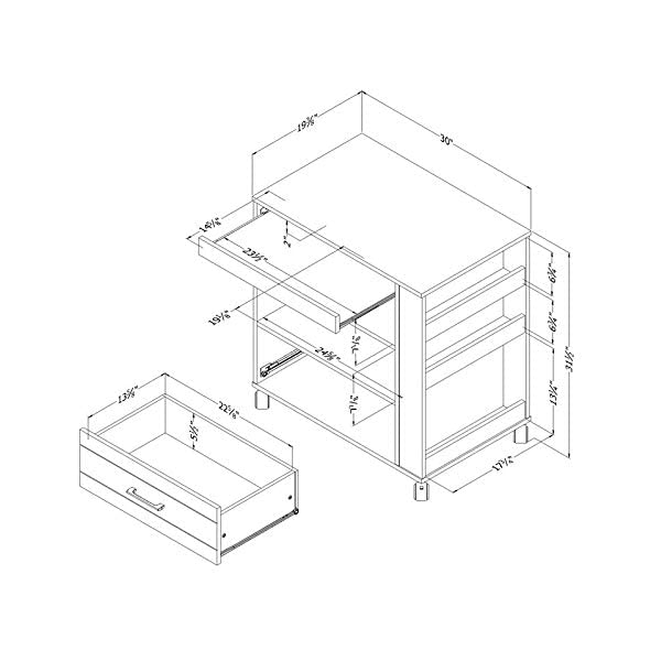 South Shore Bar Cabinet with Bottle and Glass Storage, Black Oak Black Oak Bar Cabinet