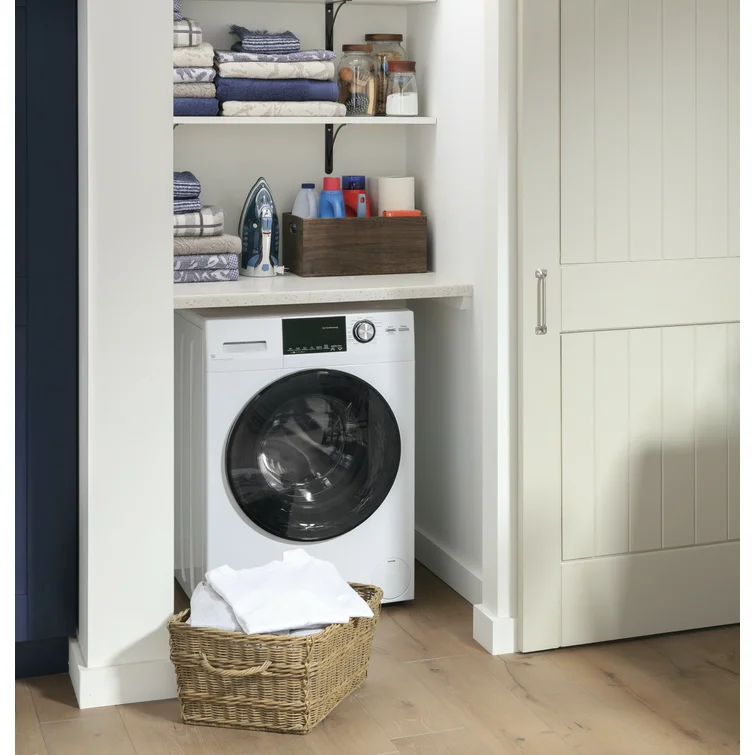 · 2.4 cubic feet front-loading washing machine and 2.4 cubic feet electric dryer